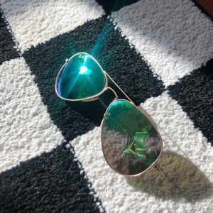 Green Blue Mirror Rayban Aviators
